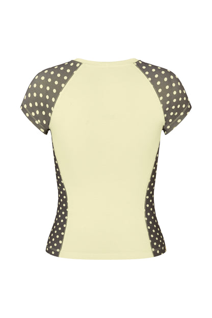 Raglan T-shirt - Polkadot-Yellow