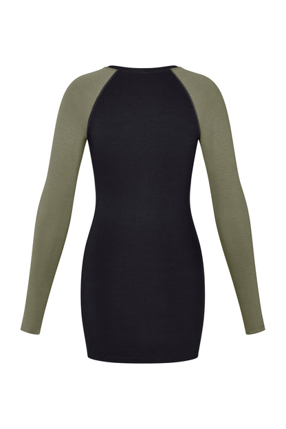 Raglan Mini Dress - Moss-Midnight