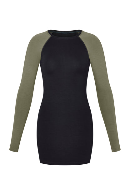 Raglan Mini Dress - Moss-Midnight