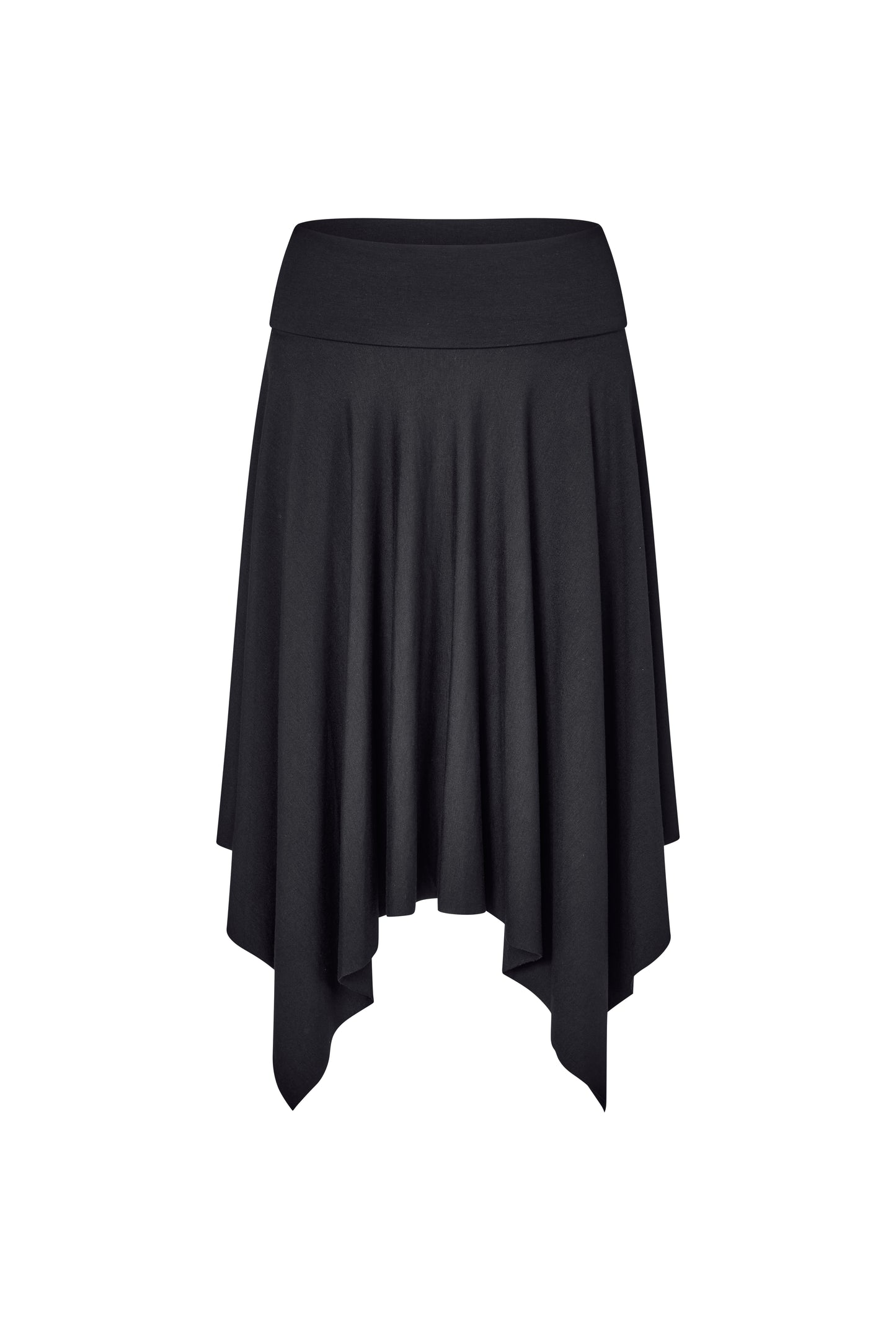 Asymmetric Fold Over Skirt - Black