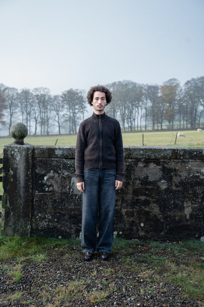 Washed Knit Zipped Jacket