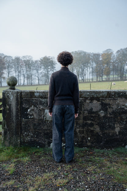 Washed Knit Zipped Jacket