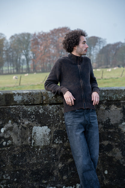 Washed Knit Zipped Jacket