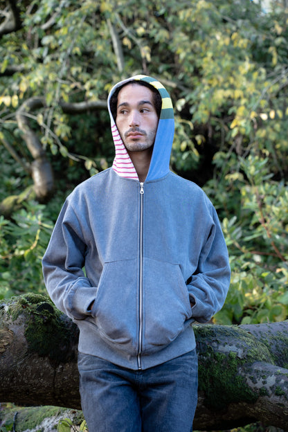 Stripes Washed Hoodie