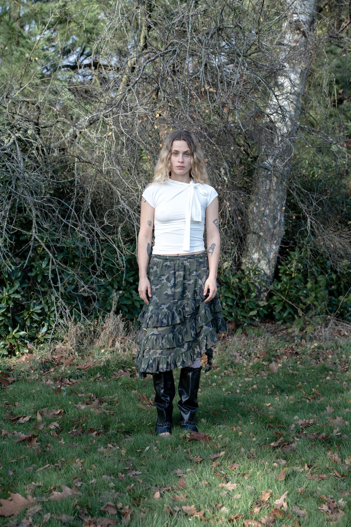 High Neck Top - White