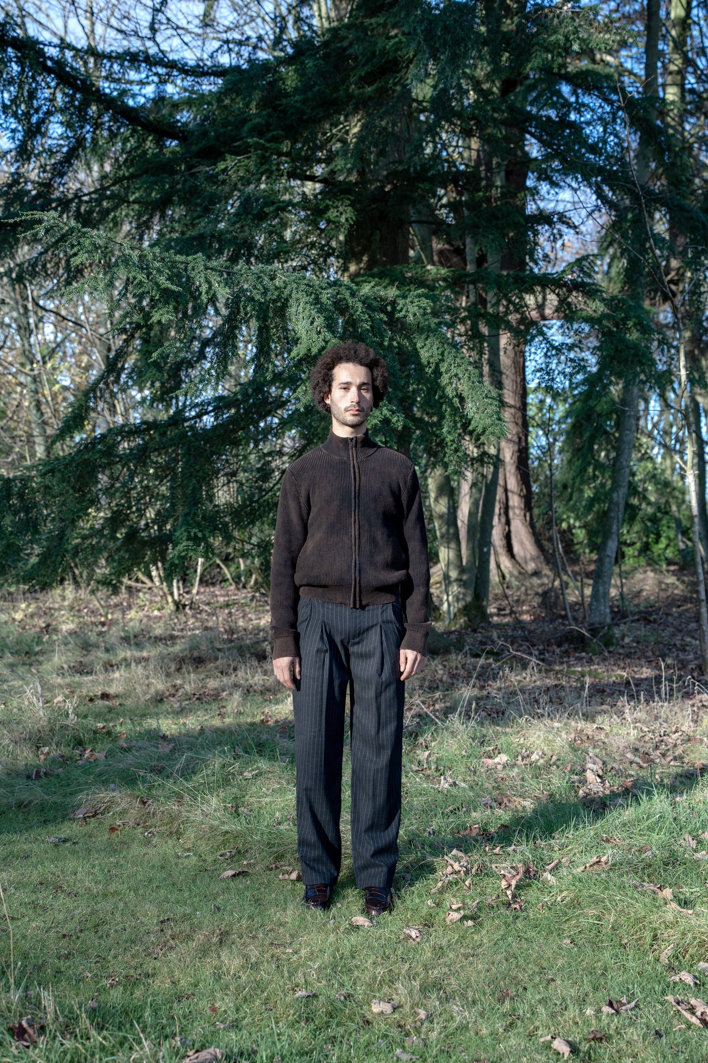 Pinstripe Wool Pants