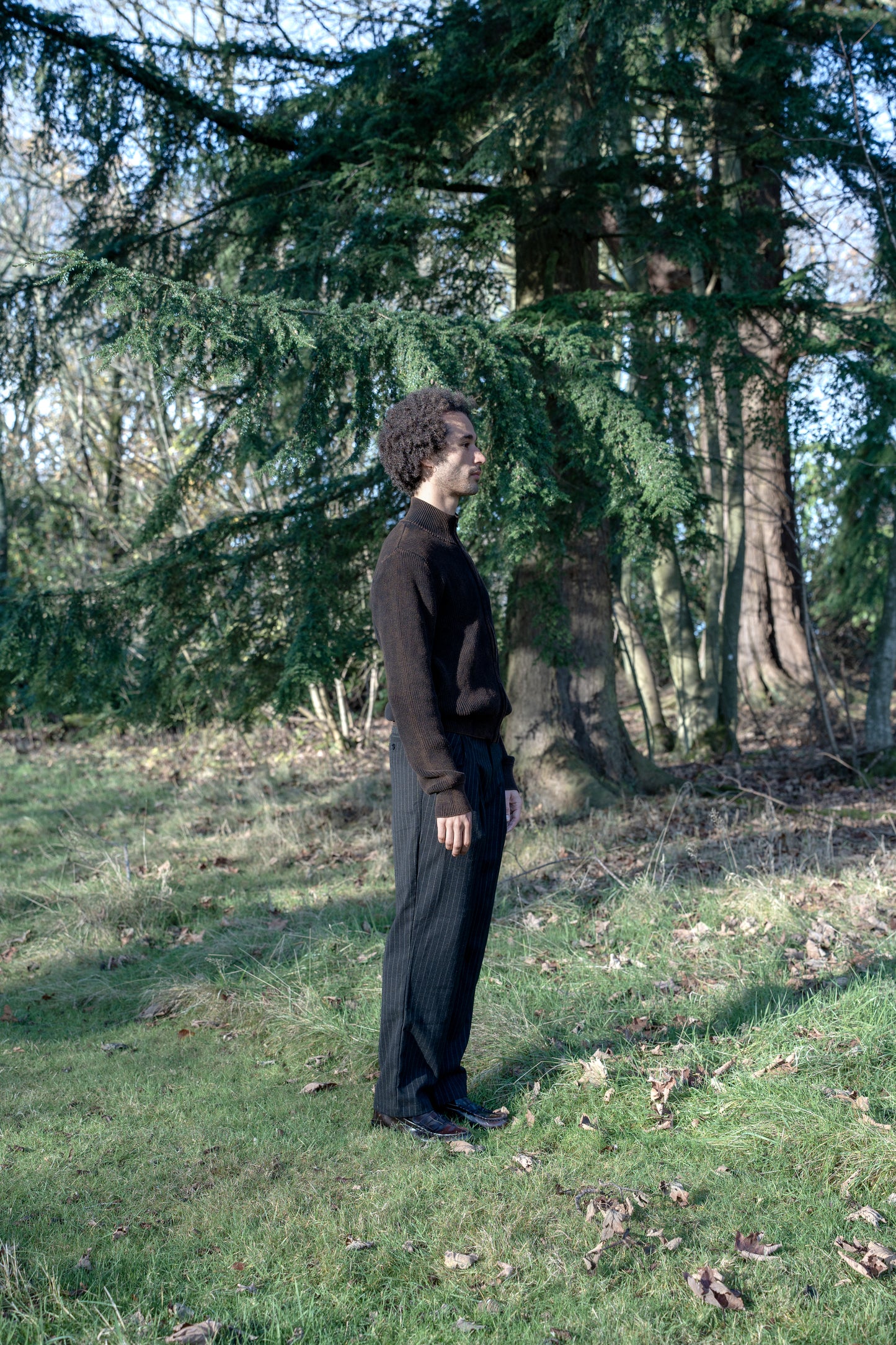 Pinstripe Wool Pants