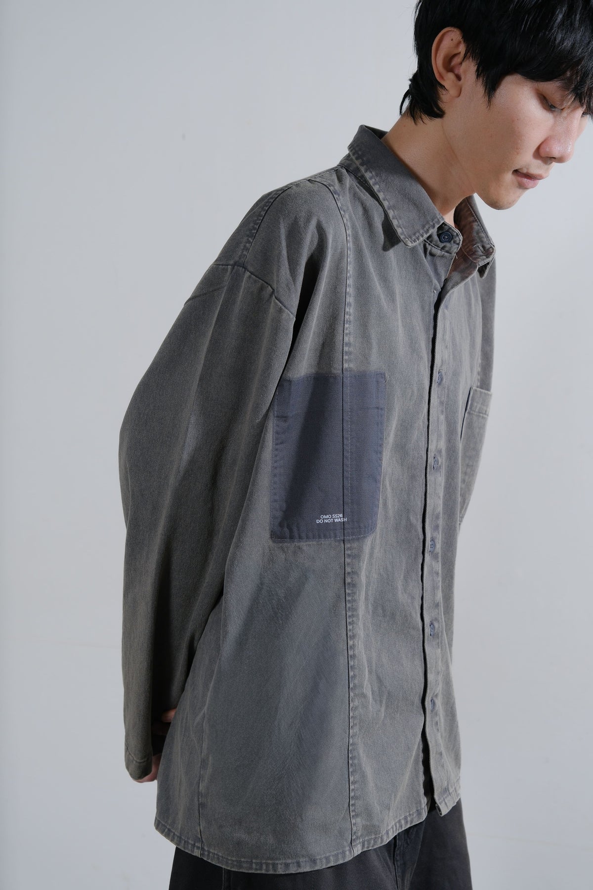 Washed Chore Jacket in Grey
