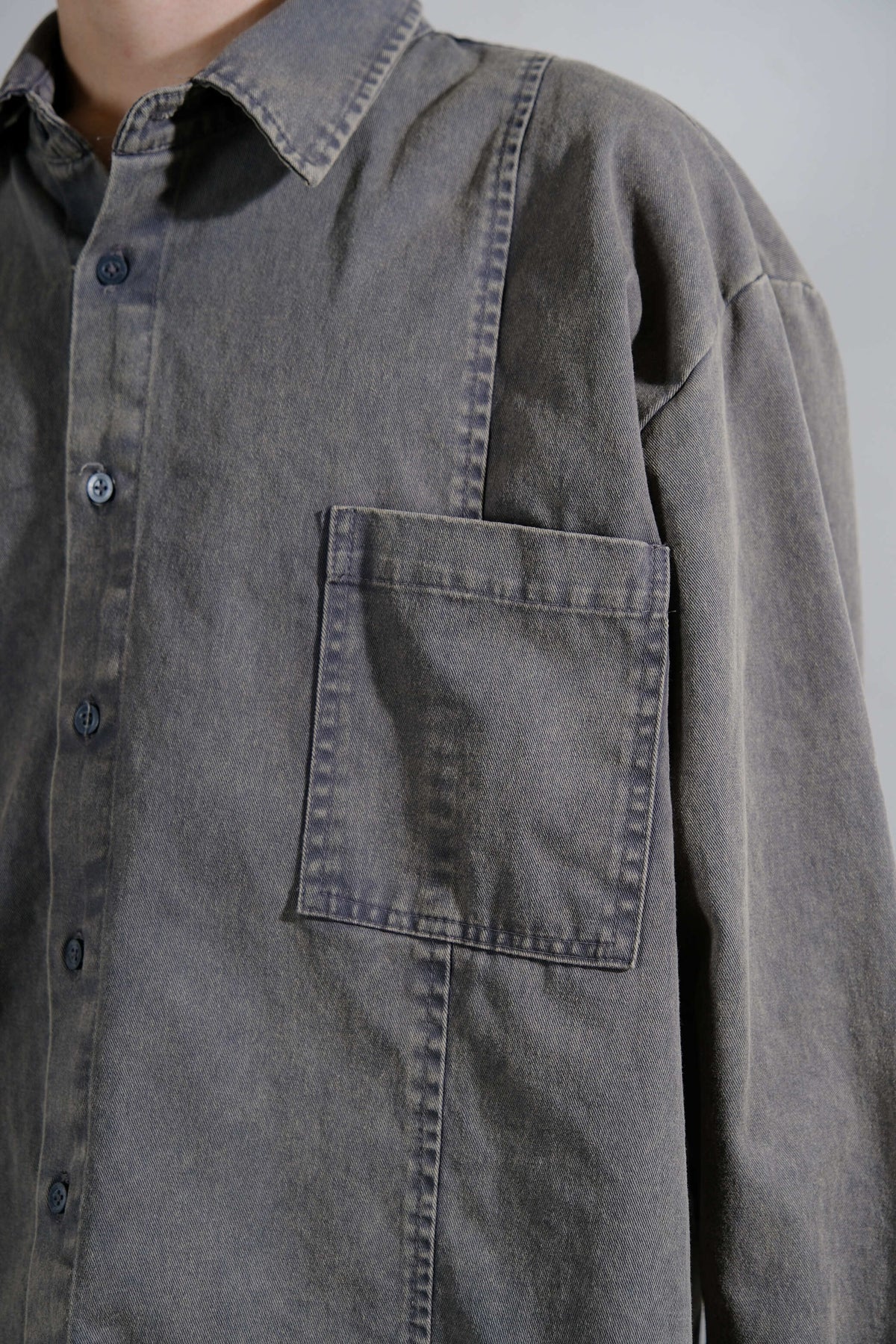 Washed Chore Jacket in Grey