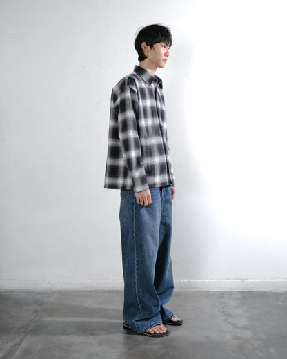Flannel Pattern Shirt in Black/White