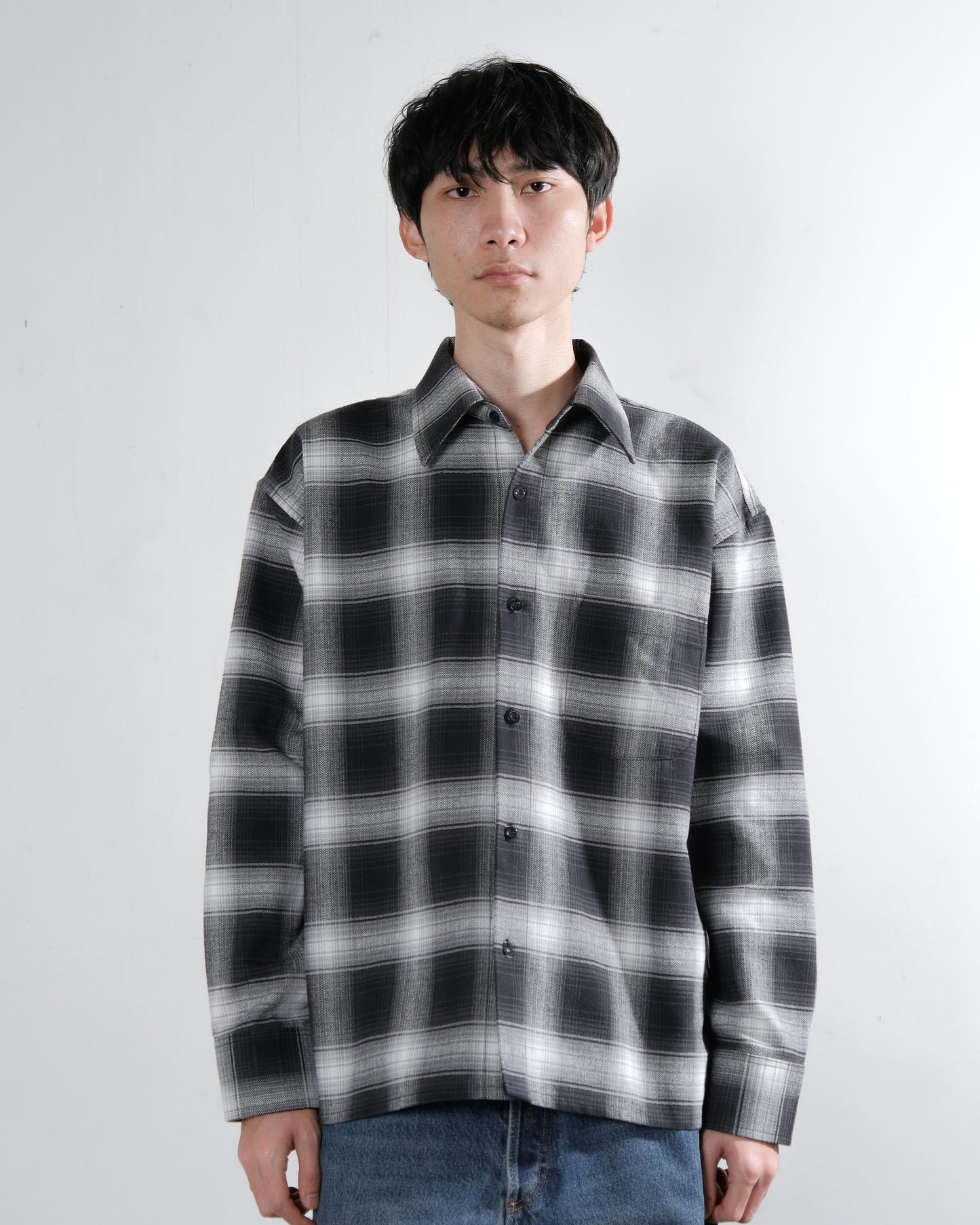 Flannel Pattern Shirt in Black/White