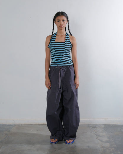 Bandeau Twist Top in Black/Mint