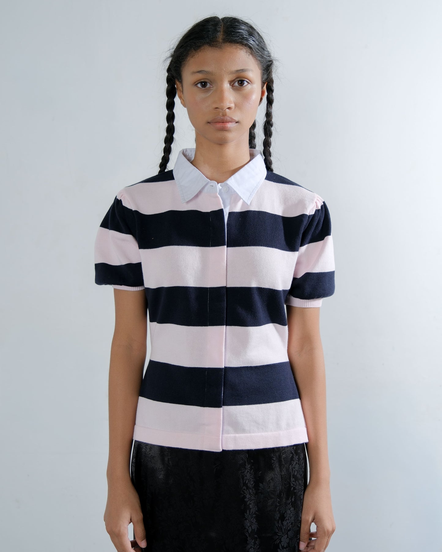 Polo Knit Puff Sleeve