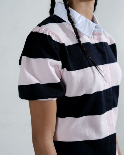 Polo Knit Puff Sleeve