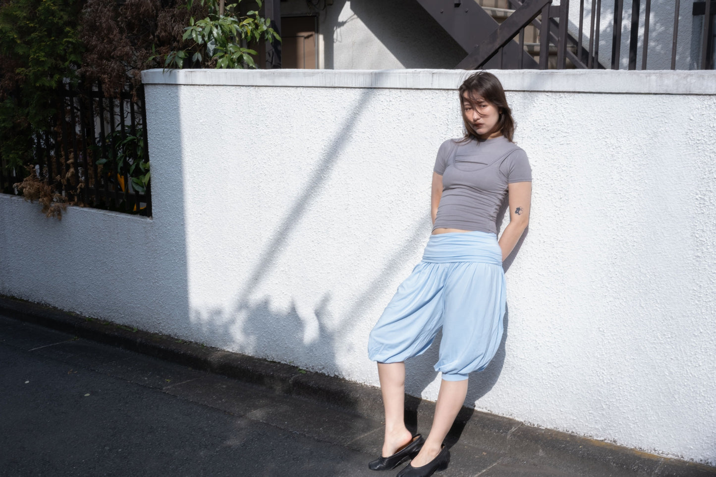 Short Sleeve Layered Top in Smoke
