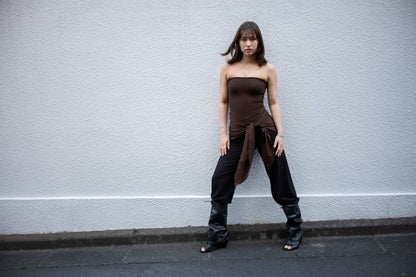 Wrap Tube Top in Brown
