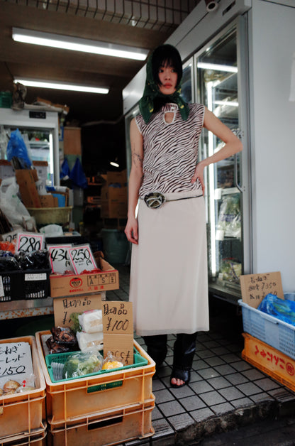 Nude Midi Skirt