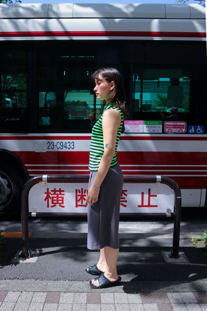 Stripes Boat Neck Top in Buttercup