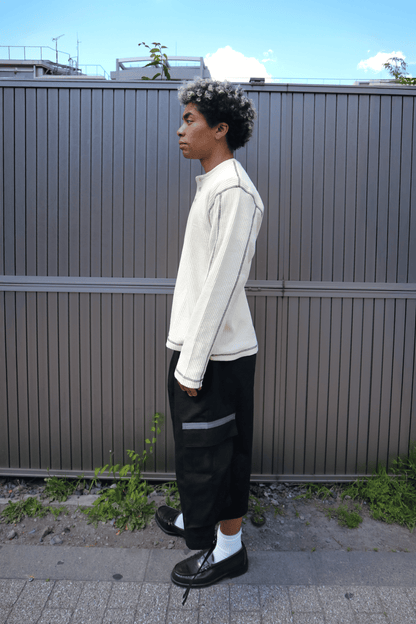 Washed Henley Shirt in Beige