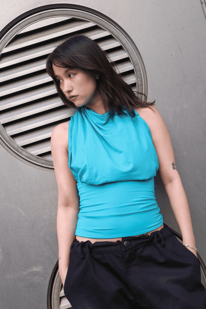 Tika Top in Aqua