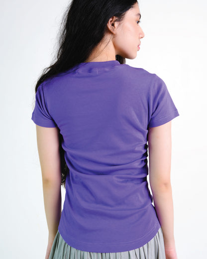 Pleated Tee in Purple