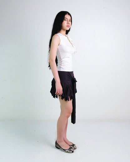 Ruffle Tank Top in White