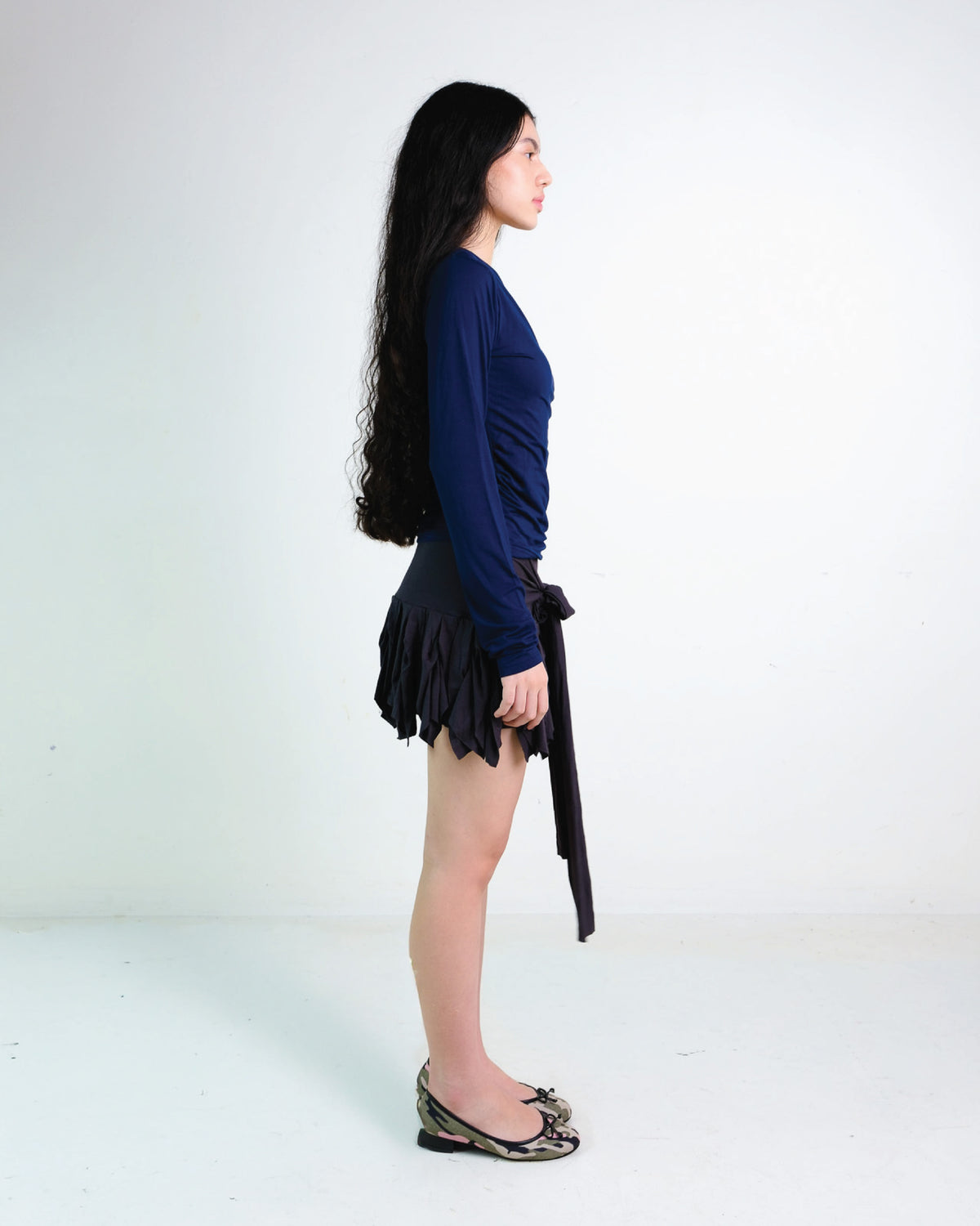 Dahlia Long Sleeve Top in Navy