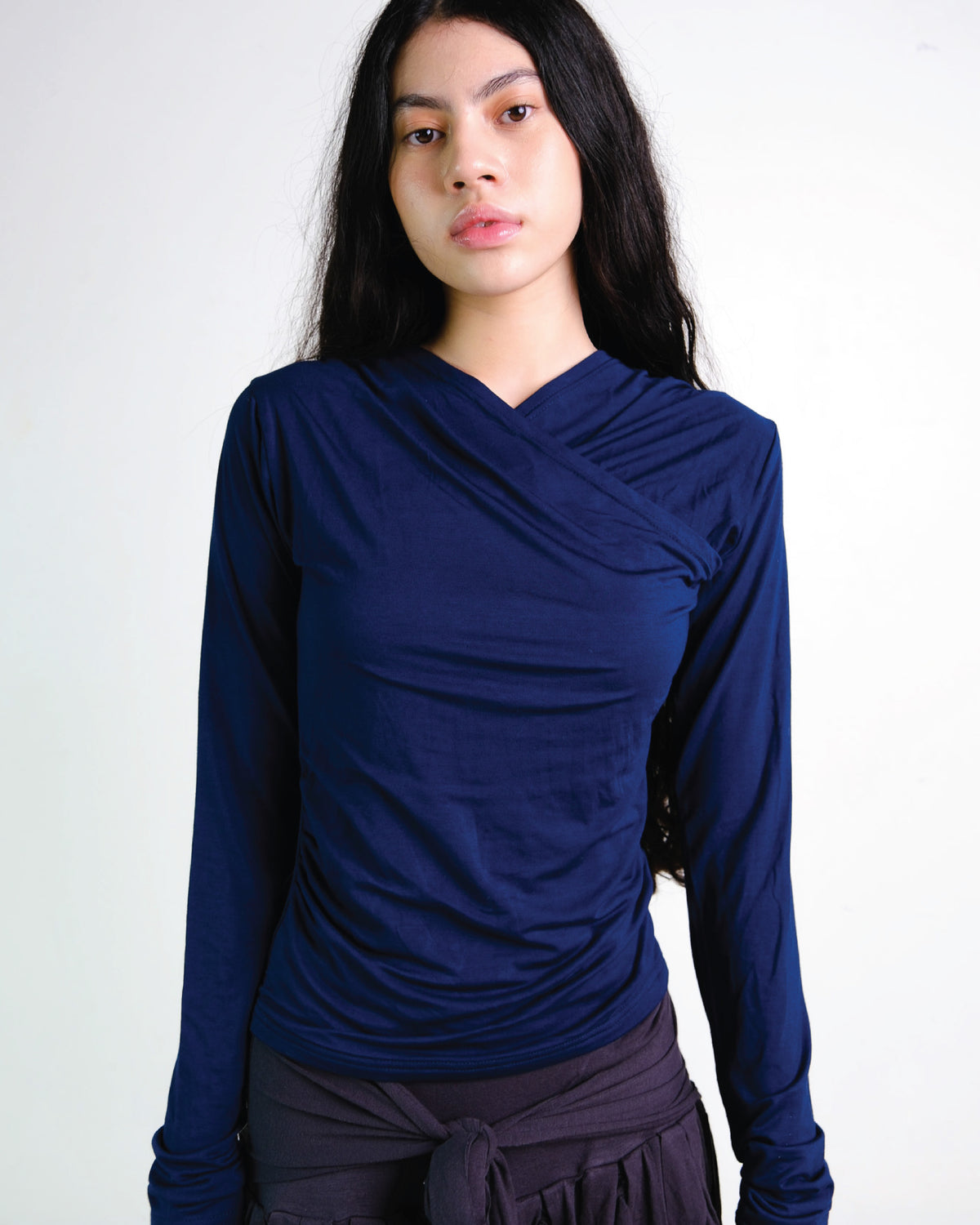 Dahlia Long Sleeve Top in Navy