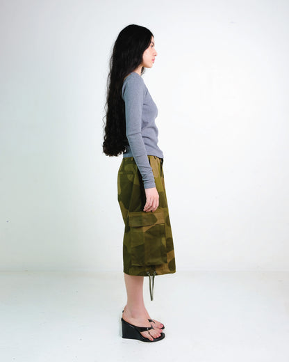 Layered Long Sleeve Rib Top in Grey
