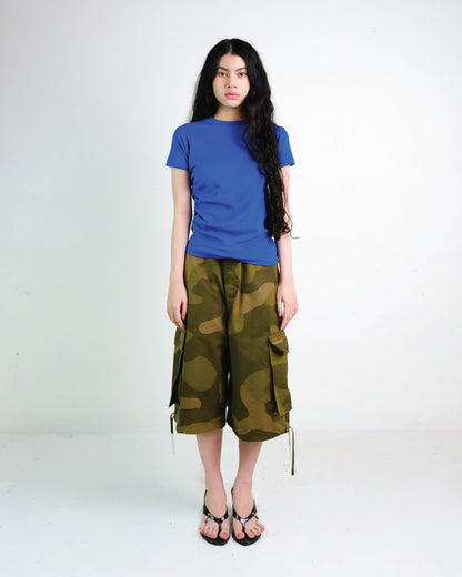 Pleated Tee in Blue