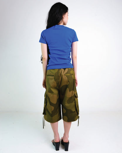 Pleated Tee in Blue