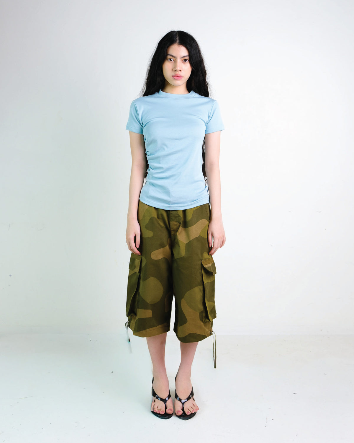 Pleated Tee in Mint