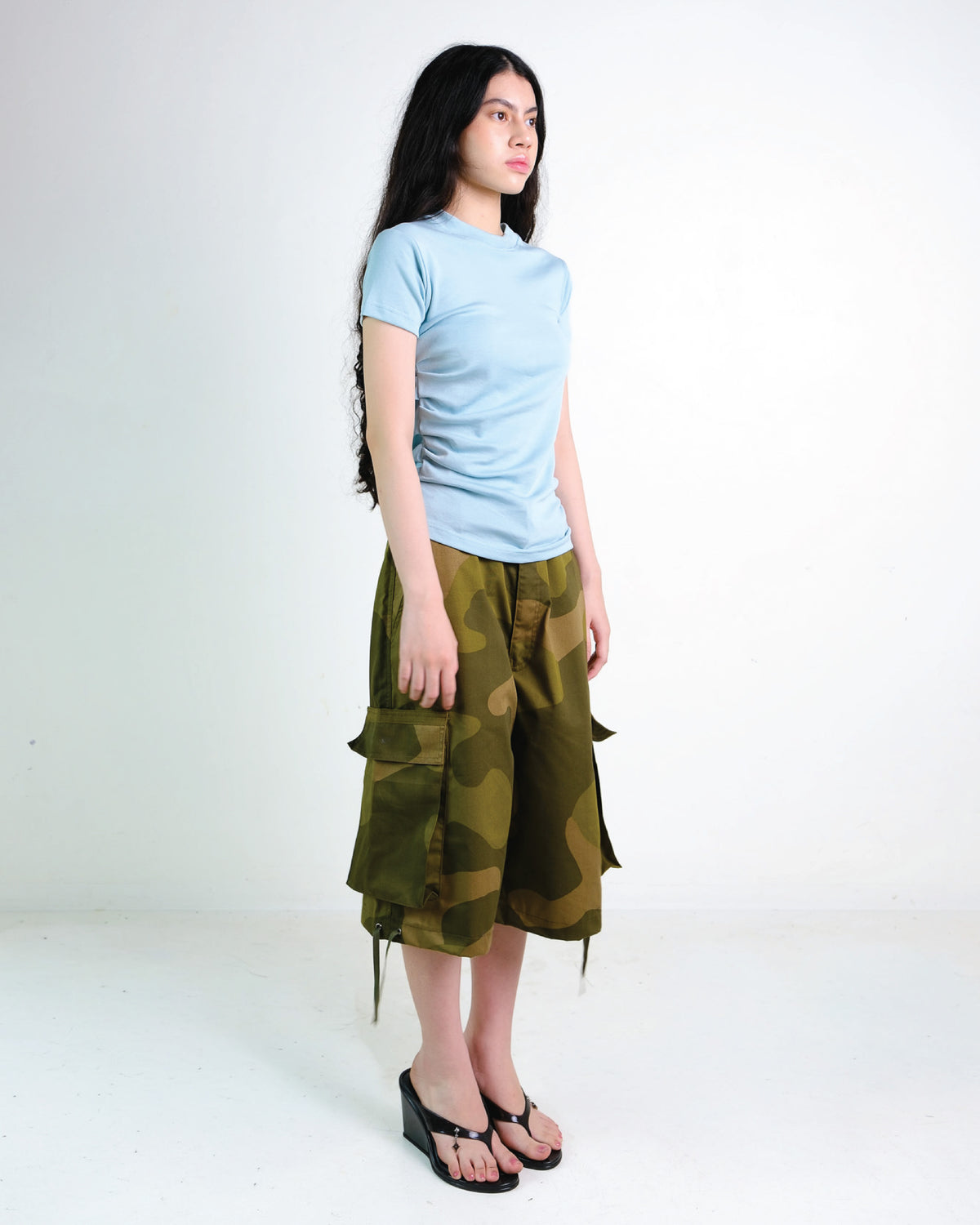 Pleated Tee in Mint