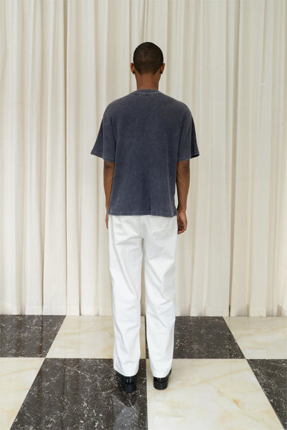 Waffle Washed Tee in Navy