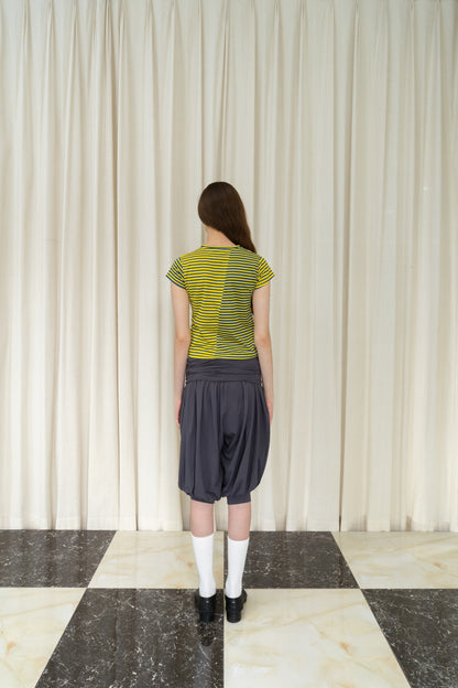 Stripes Asymmetric Top in Blue/Yellow