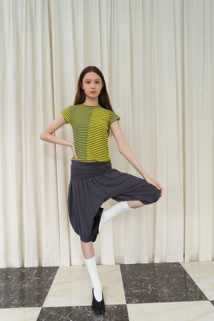 Stripes Asymmetric Top in Blue/Yellow