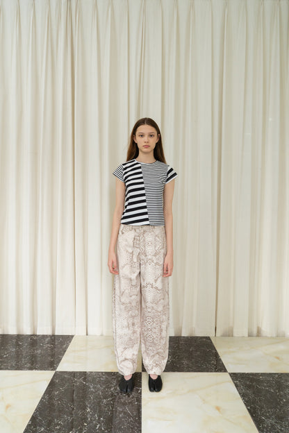 Stripes Asymmetric Top in Black/White