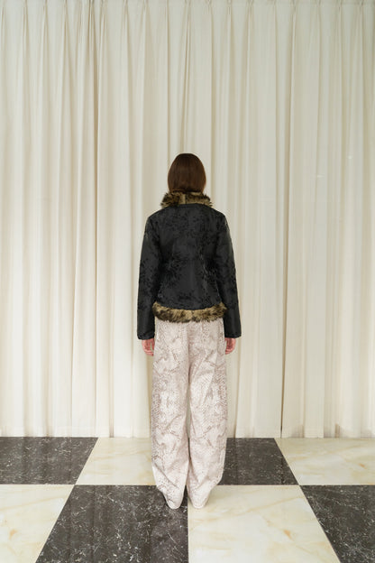 Jacquard Faux Fur Jacket
