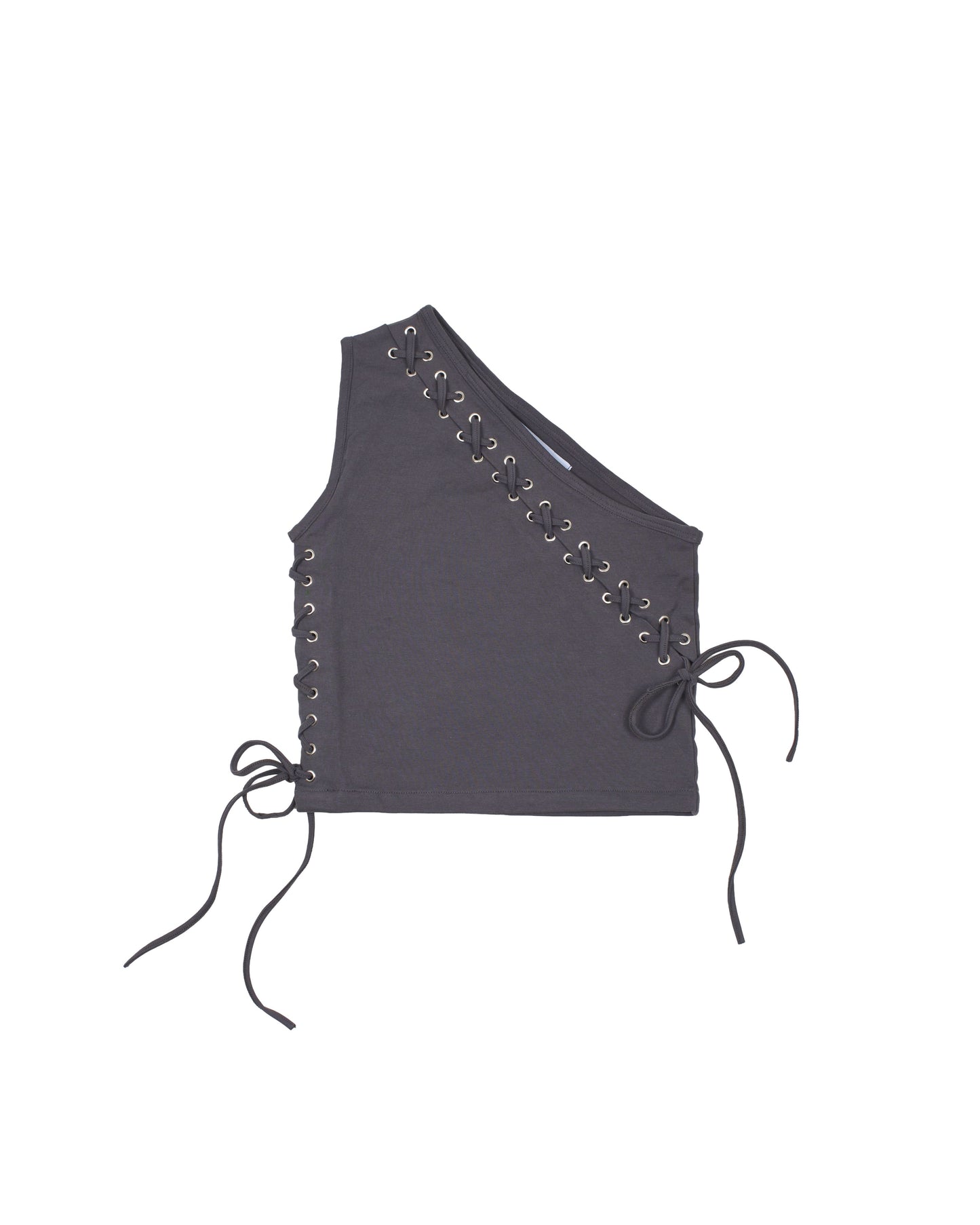 Cross One Shoulder in Dark Grey