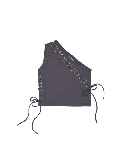 Cross One Shoulder in Dark Grey