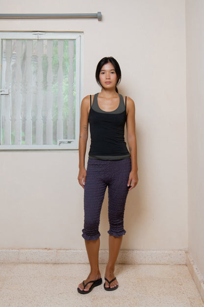 Layered Crew Neck Tank - Midnight-Charcoal