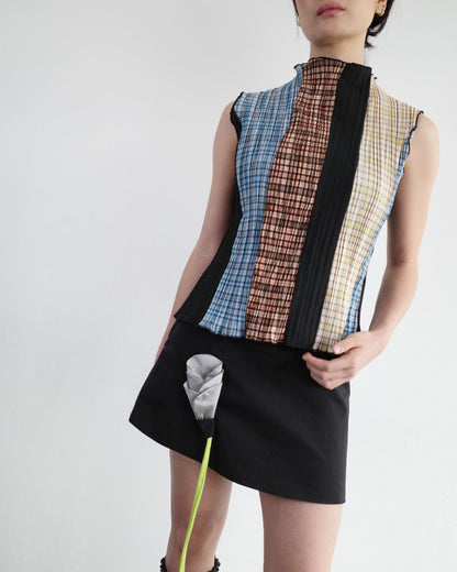 Pleated Patchwork Top